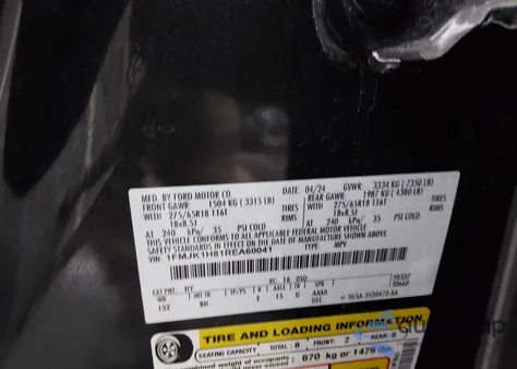 2024 Ford Expedition Xlt Max z USA, uszkodzony, nr VIN 1FMJK1H81REA60041